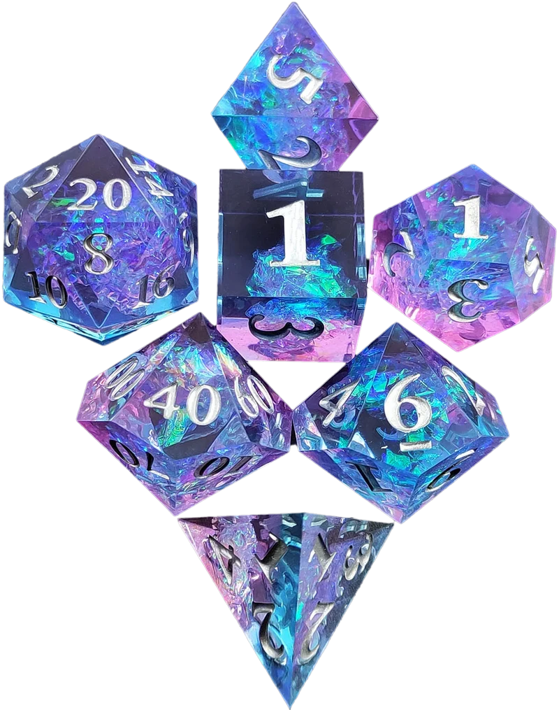 Cosmic Shimmer Sharp Edged Resin Dice Set - Blue Transparent