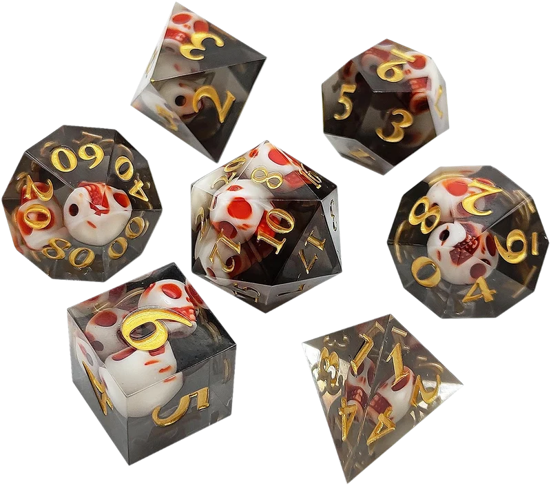 Skeletal Gaze Precision Sharp Edged Resin Dice Set