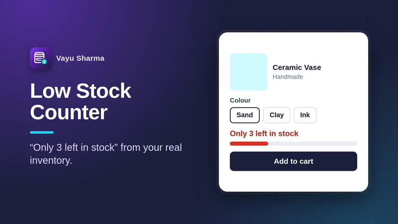 Vayu Low Stock Counter