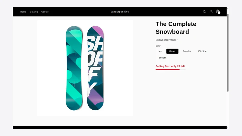 Vayu Low Stock Counter