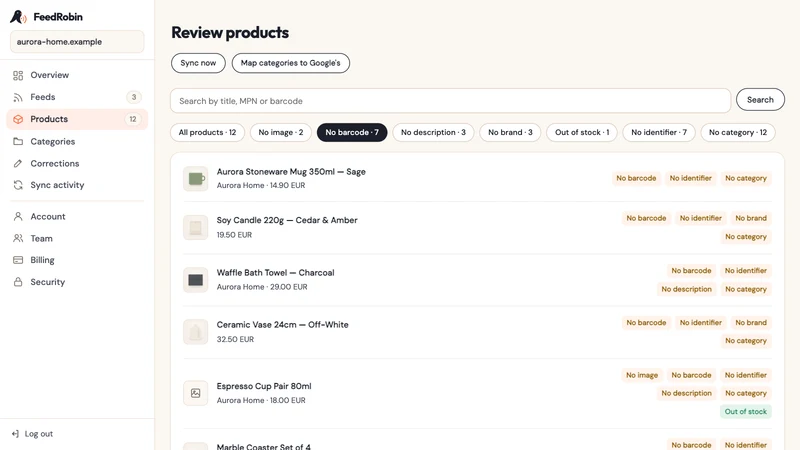 FeedRobin — Product Feeds