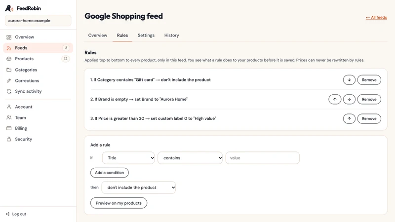 FeedRobin — Product Feeds