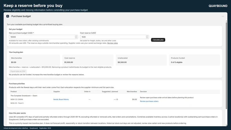Quaybound: Purchase Orders