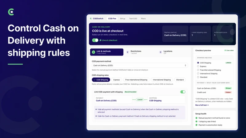 CODSwitch: COD Fees & Rules