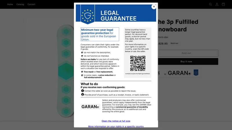 Rel8 EU Warranty & GARAN Label