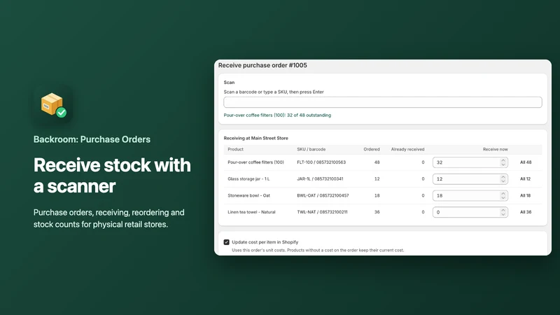 Backroom: Purchase Orders
