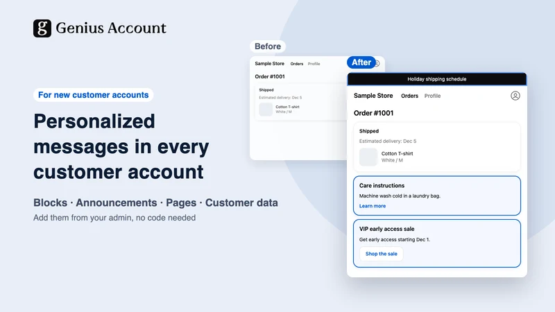 Genius Account Customer Blocks