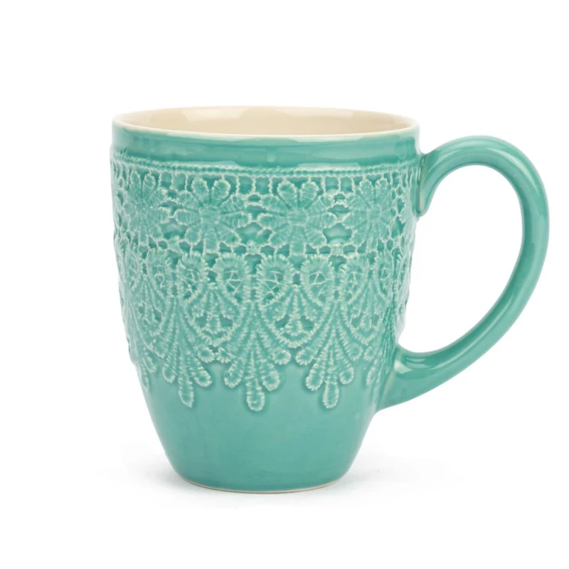 Taza cenefa turquesa. Tailandia