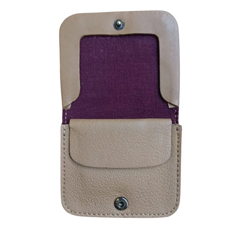 Monedero camel piel. India