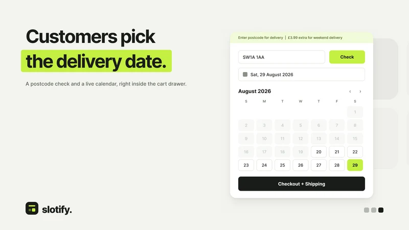 Slotify ‑ Delivery Date Picker