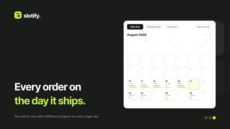 Slotify ‑ Delivery Date Picker