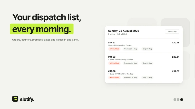 Slotify ‑ Delivery Date Picker