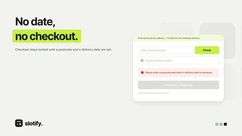 Slotify ‑ Delivery Date Picker