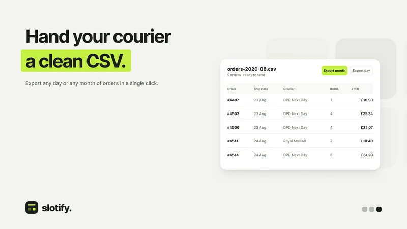 Slotify ‑ Delivery Date Picker