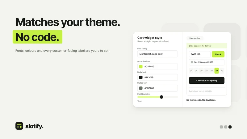 Slotify ‑ Delivery Date Picker