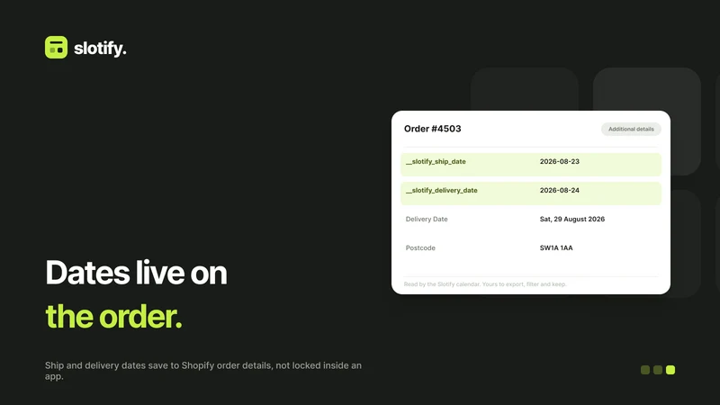 Slotify ‑ Delivery Date Picker