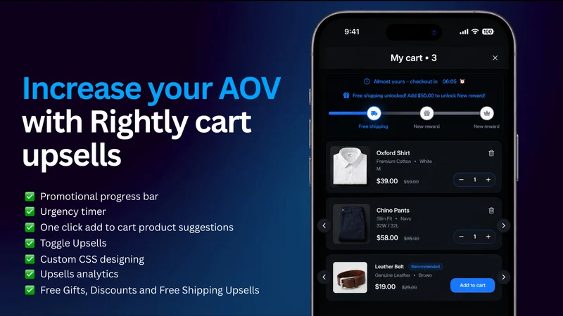 Rightly Cart Drawer Upsell