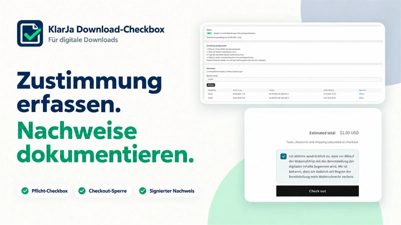 KlarJa Download‑Checkbox