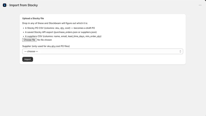 Stockbeam: Forecast & Reorder