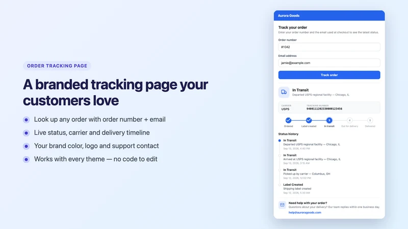 Trackly: Order Tracking Page