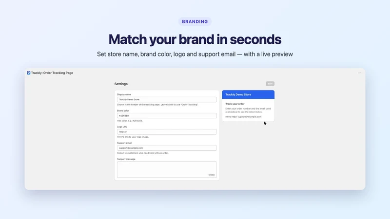 Trackly: Order Tracking Page