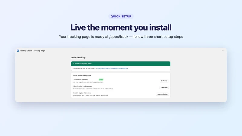 Trackly: Order Tracking Page