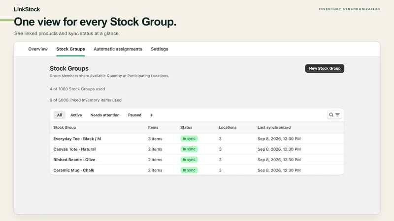LinkStock: Shared Stock Sync