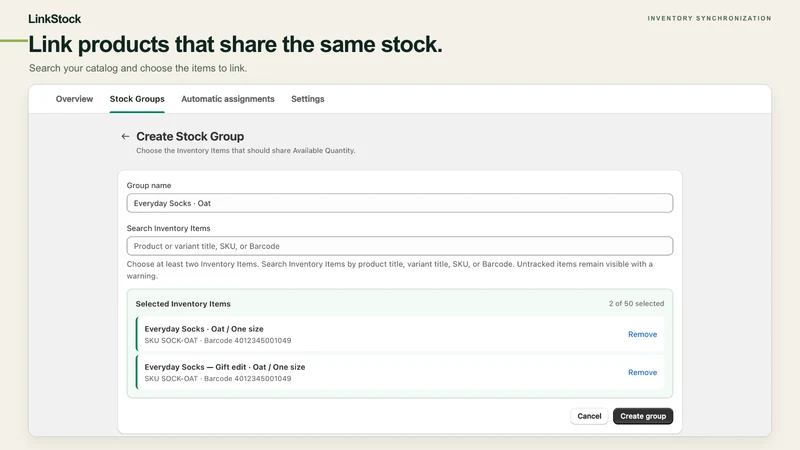 LinkStock: Shared Stock Sync