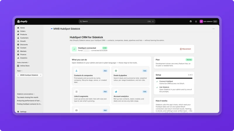 MWB HubSpot Sidekick
