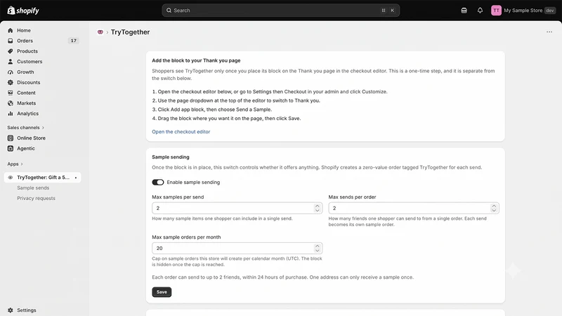 TryTogether: Gift a Sample