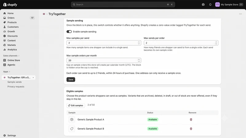 TryTogether: Gift a Sample