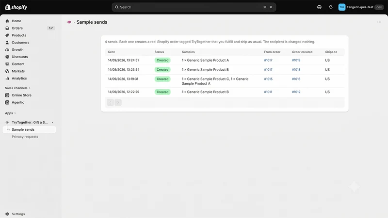 TryTogether: Gift a Sample
