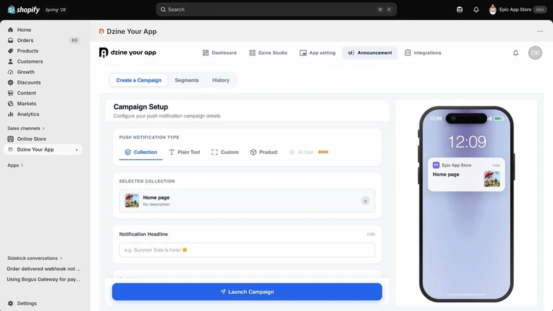 Dzine ‑ Mobile App Builder