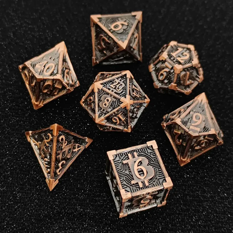 Bitcoin Metal Dice Set – Premium DnD Polyhedral Dice (D4 D6 D8 D10 D12 D20) | Blockchain Crypto RPG Dice
