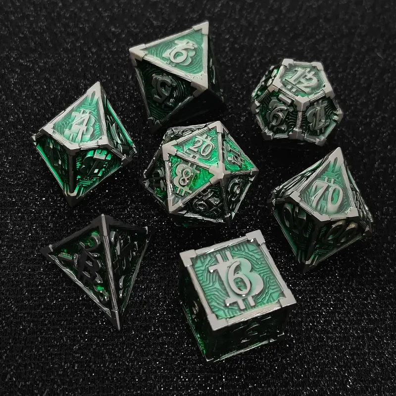 Bitcoin Metal Dice Set – Premium DnD Polyhedral Dice (D4 D6 D8 D10 D12 D20) | Blockchain Crypto RPG Dice