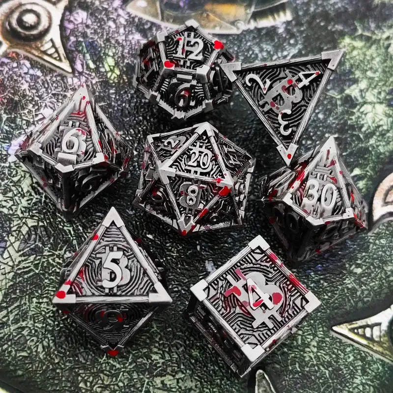 Bitcoin Metal Dice Set – Premium DnD Polyhedral Dice (D4 D6 D8 D10 D12 D20) | Blockchain Crypto RPG Dice