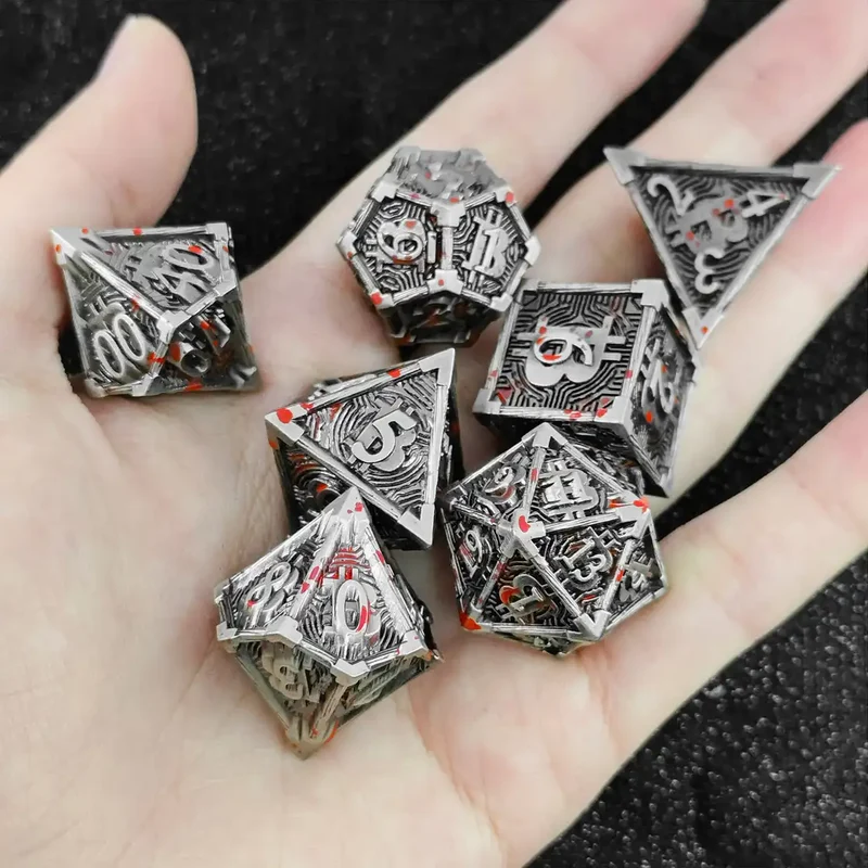 Bitcoin Metal Dice Set – Premium DnD Polyhedral Dice (D4 D6 D8 D10 D12 D20) | Blockchain Crypto RPG Dice