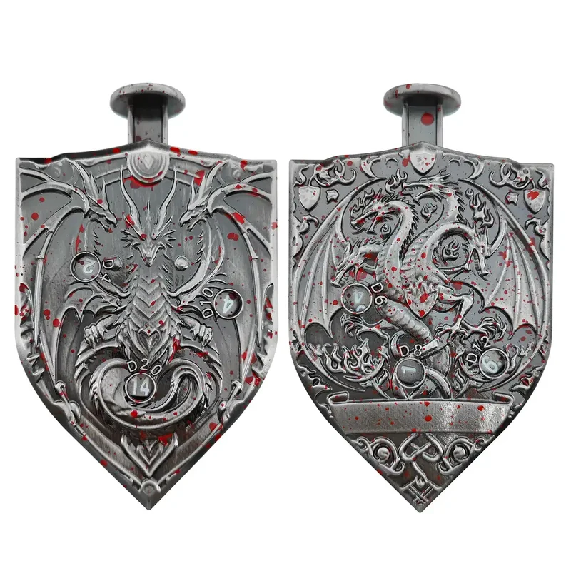 Arcane Shield Dice Spinner-7-in-1 Metal Dice for DnD – D4 D6 D8 D10 D12 D20 Tabletop RPG Dice Spinner