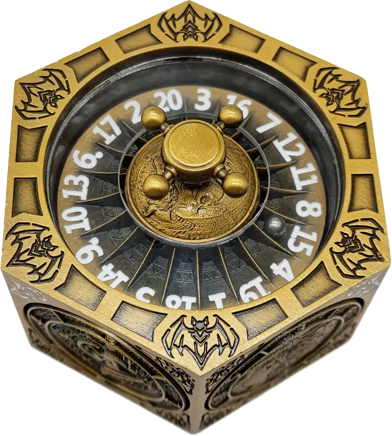 Chromatic Dragon's Fortune Dial - Multi-Function D&D Metal Dice with Rotating Dials & Number Wheel