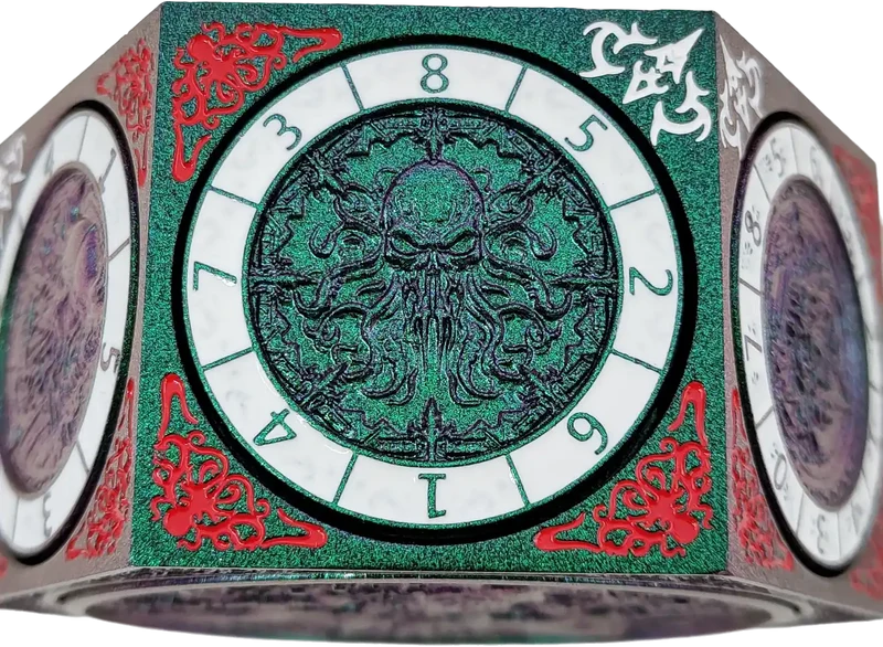 Chromatic Dragon's Fortune Dial - Multi-Function D&D Metal Dice with Rotating Dials & Number Wheel