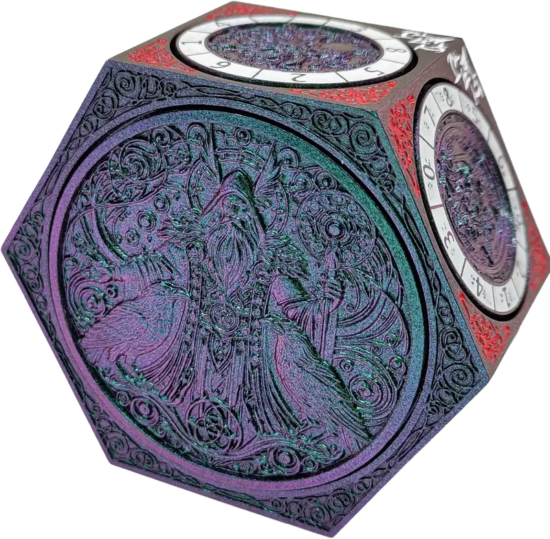 Chromatic Dragon's Fortune Dial - Multi-Function D&D Metal Dice with Rotating Dials & Number Wheel