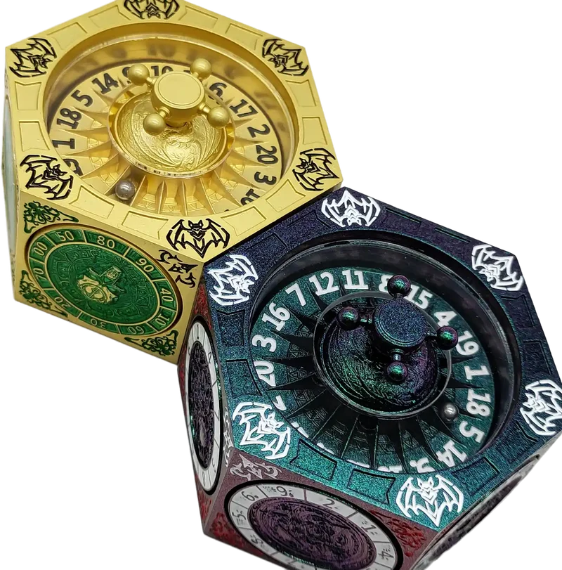 Chromatic Dragon's Fortune Dial - Multi-Function D&D Metal Dice with Rotating Dials & Number Wheel