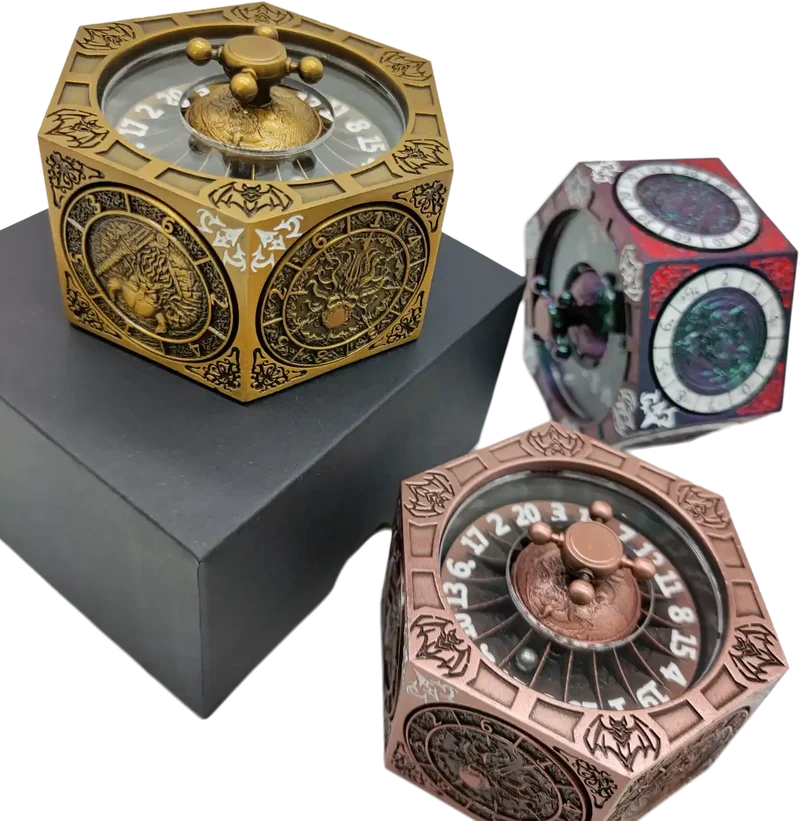 Chromatic Dragon's Fortune Dial - Multi-Function D&D Metal Dice with Rotating Dials & Number Wheel