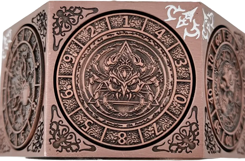Chromatic Dragon's Fortune Dial - Multi-Function D&D Metal Dice with Rotating Dials & Number Wheel