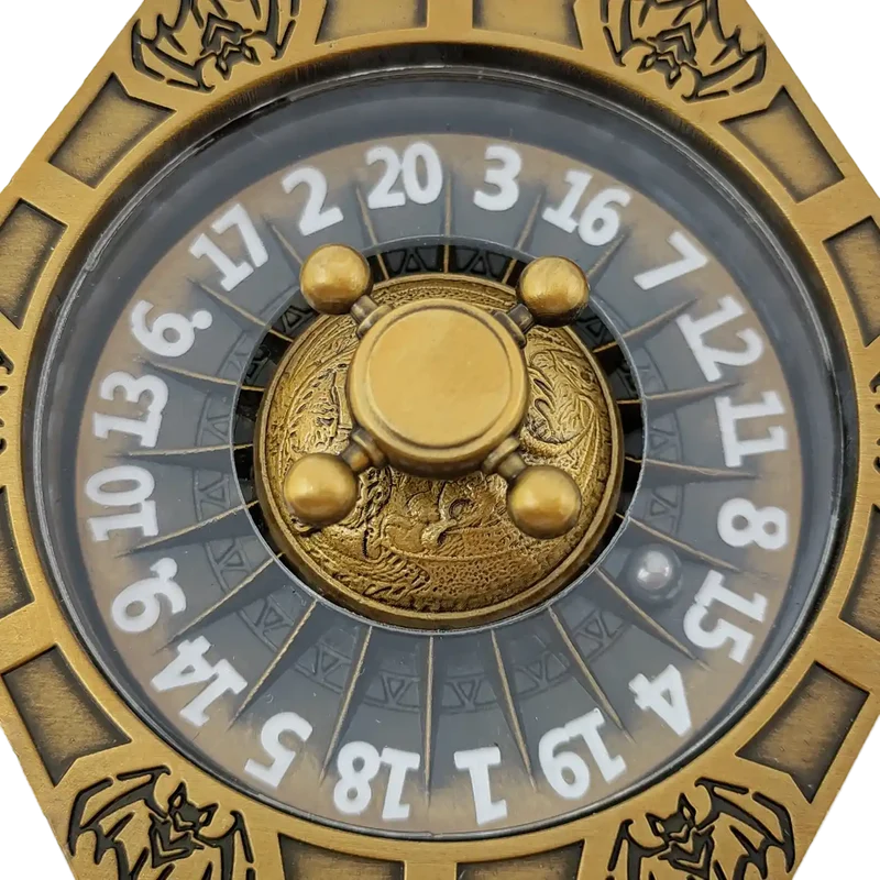 Chromatic Dragon's Fortune Dial - Multi-Function D&D Metal Dice with Rotating Dials & Number Wheel
