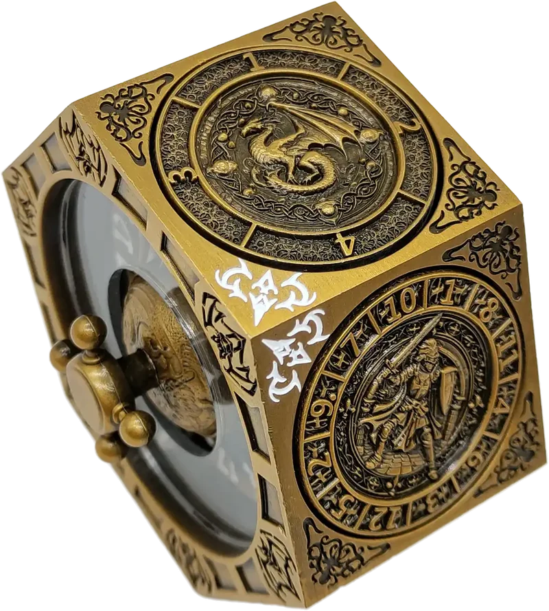 Chromatic Dragon's Fortune Dial - Multi-Function D&D Metal Dice with Rotating Dials & Number Wheel