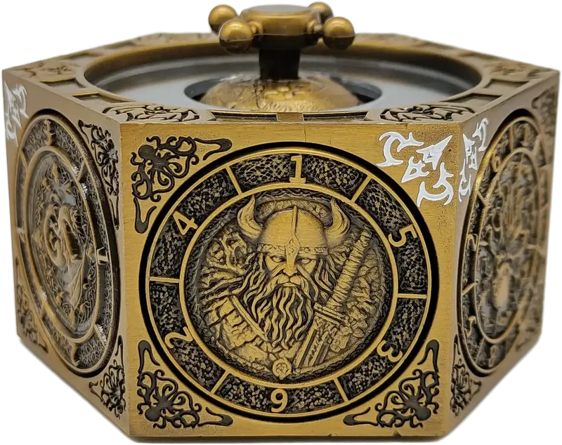 Chromatic Dragon's Fortune Dial - Multi-Function D&D Metal Dice with Rotating Dials & Number Wheel