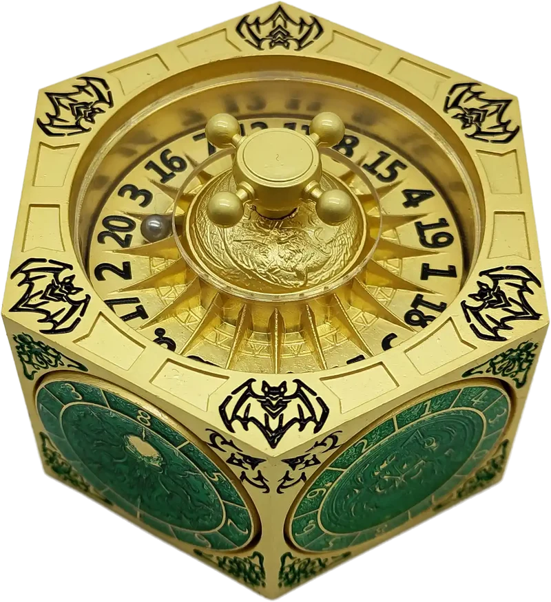 Chromatic Dragon's Fortune Dial - Multi-Function D&D Metal Dice with Rotating Dials & Number Wheel