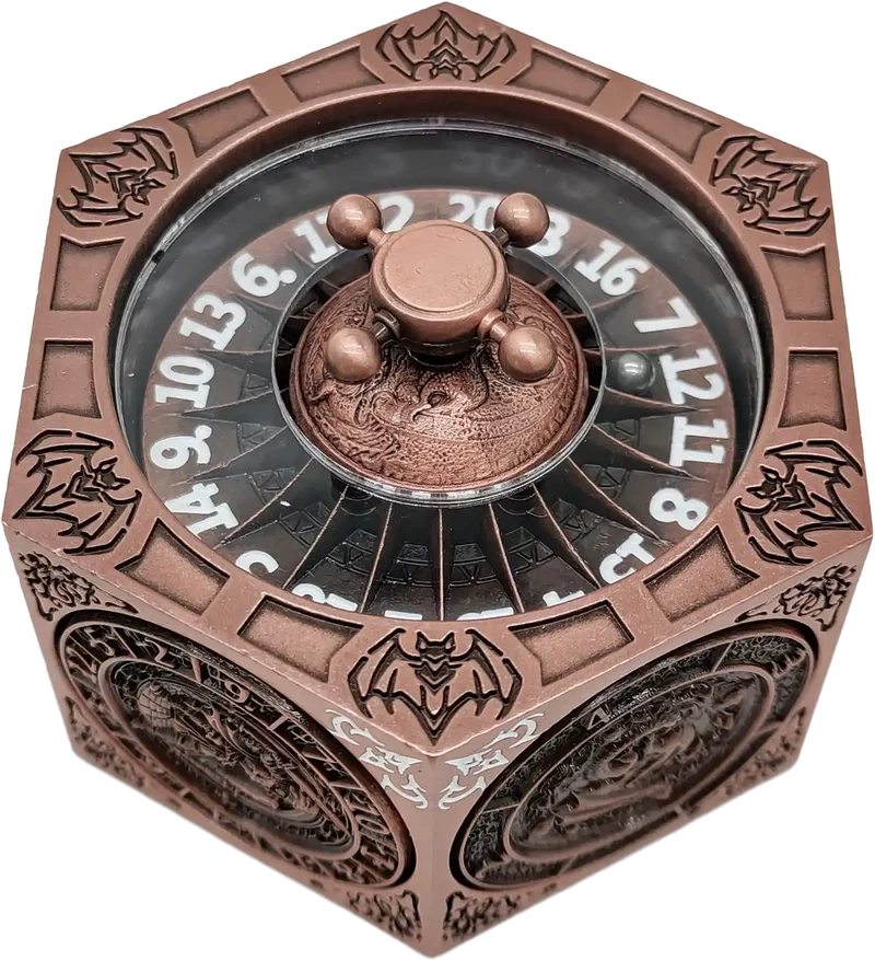 Chromatic Dragon's Fortune Dial - Multi-Function D&D Metal Dice with Rotating Dials & Number Wheel