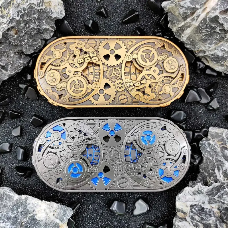 Steampunk Antique Bronze Metal Dual-Gear Fidget Spinner Dice